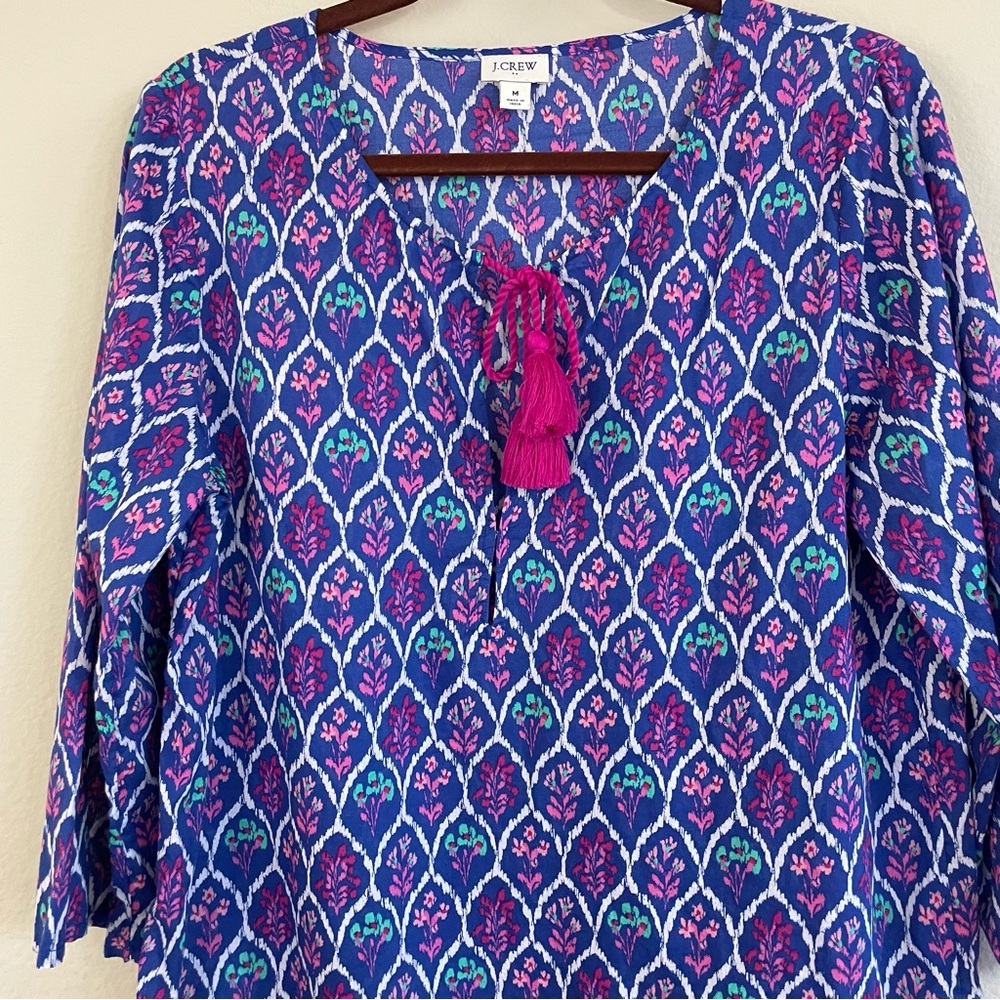 J. Crew Printed Beach Tunic Cover-Up Dress Size M - Picture 5 of 8